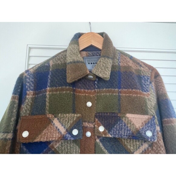 BlankNYC Hit The Trail Shacket Flannel Brown Green Navy XS Cabin Outdoor Prairie - Picture 6 of 13